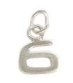 Nummer 6 TINY charm i sterling silver .925 x 1 Numbers Six