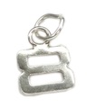 Number 8 TINY sterling silver charm .925 x 1 Numbers Eight