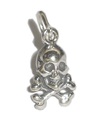 Skull and Crossbones liten charm i sterling silver .925 x1 Pirates charm