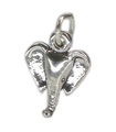 Tête d'éléphant minuscule breloque en argent sterling .925 x 1 breloques éléphants