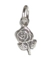 Rose liten charm i sterling silver .925 x 1 Rosor blommor charm