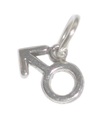 Männliches Symbol winziger Sterling Silber Charm .925 x 1 Herren Charms