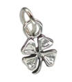 Trifoglio a 4 foglie Piccolo ciondolo in argento sterling .925 x 1 PICCOLO portafortuna