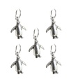 Pack of 5 Penguin TINY sterling silver charms .925 Penguins charm