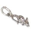 Mouse Rat TINY charm in argento sterling .925 x 1 Ciondoli per topi e ratti