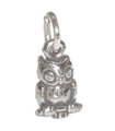 Eule Tiny 2D Sterling Silber Charm .925 x 1 Eulen Vögel Charms