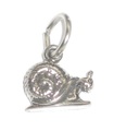 Snail TINY sterling silver charm .925 x 1 Snails charms