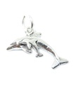 Dolphin and Calf Tiny charm i sterling silver .925 x 1 Dolphins charm