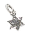 Davidstjärna liten charm i sterling silver .925 x 1 judiska berlocker