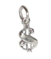 Signe du dollar Petite breloque en argent sterling .925 x 1 USD Breloques en dollars