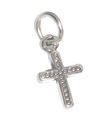 Cross TINY charm i silver .925 x 1 TINY Holy Crosses berlocker