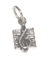 Treble clef TINY charm i sterling silver .925 x 1 Musik charm