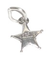 Sheriff Badge TINY charm i sterling silver .925 x 1 märken