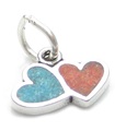 Doppio cuore Piccolo charm in argento sterling .925 x 1 Hearts Love charms