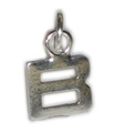 Initial B Kleinbuchstabe Sterling Silber Charm .925 x 1 Buchstaben Charms