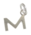 Ciondolo in argento sterling con iniziale M piccola lettera .925 x 1 lettere charms