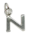 Initial N Kleinbuchstabe Sterling Silber Charm .925 x 1 Buchstaben Charms