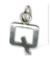 Initial Q kleiner Buchstabe Sterling Silber Charm .925 x 1 Initialen Charms