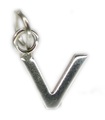 Initial V kleiner Buchstabe Sterling Silber Charm .925 x 1 Buchstaben Charms