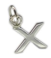 Initial X kleiner Buchstabe Sterling Silber Charm .925 x 1 Buchstaben Charms