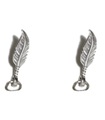 Pack of 2 Feathers small sterling silver charms .925 Feather charm