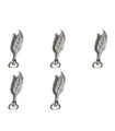 Confezione da 5 piccoli ciondoli in argento sterling con piume .925 Charm piuma