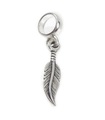 TINY Feather Sterling Silber Charm auf Perlenbeschlag .925 x 1 Federn