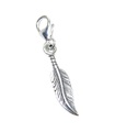 Colgante de plata de ley TINY Feather en ajuste de clip .925 x 1 Plumas