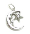 Mond und Stern Sterling Silber Charm .925 x 1 Mond Sterne Charms