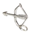 Bow and Arrow charm i sterling silver .925 x 1 Bows Arrows Bågskytte