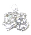 Commedia Tragedia Dramma Maschere charm in argento sterling .925 x 1 charms