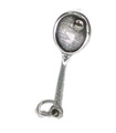 Raquette de tennis breloque en argent sterling .925 x 1 breloques raquettes et raquettes