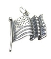 Amerikanische Flagge Sterling Silber Charm .925 x 1 USA Vereinigte Staaten Charms