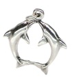 Delfini che baciano ciondolo in argento sterling .925 x 1 ciondoli delfino