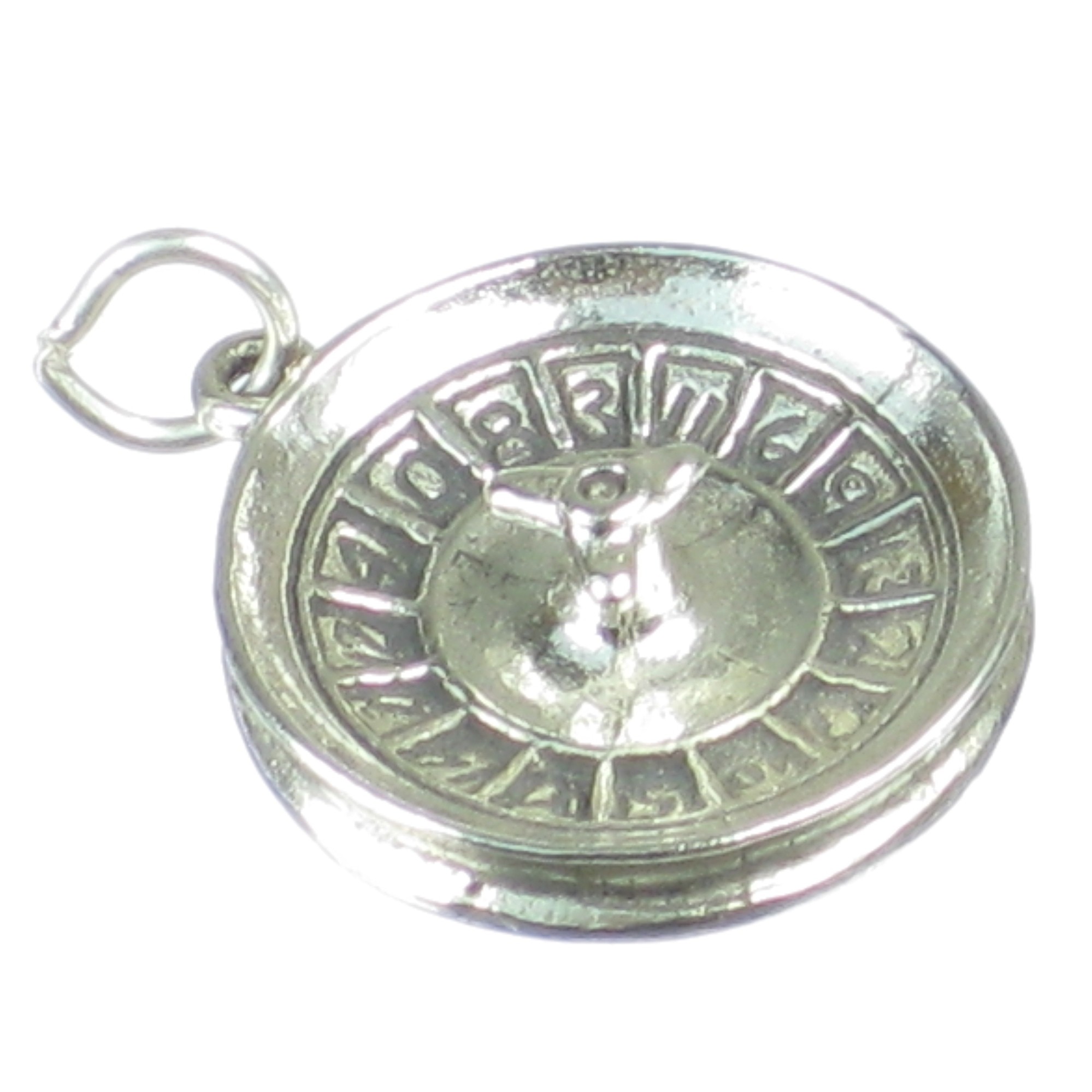 Roulette wheel sterling silver charm .925 x 1 Gambling Casino charms