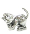 Chaton chat jouant avec une pelote de laine breloque en argent sterling .925 x 1