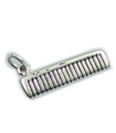 Pettine charm in argento sterling .925 x 1 Parrucchiere Charms per capelli barbiere