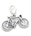 Bicycle on clip sterling silver charm .925 x 1 Biking charms