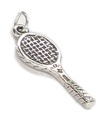 Ciondolo in argento sterling racchetta da tennis .925 x 1 ciondoli per racchette sportive