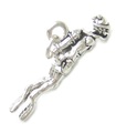 Charm de plata esterlina para buzo .925 x 1 Charms de buceo