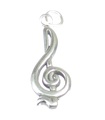 Ciondolo in argento sterling con chiave di violino .925 x 1 ciondoli con note musicali