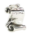 Charm de plata esterlina para diploma .925 x 1 Diplomas de certificado de posgrado