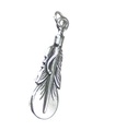 Charm de plumas de plata de ley .925 x 1 Charms de plumas