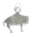 Buffalo Sterling Silber 2D Charm .925 x 1 Bison und Buffalos Charms