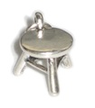 Three Legged stool sterling silver charm .925 x 1 Milking Stools charms