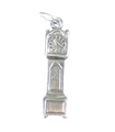 Pendentif horloge à boîtier long breloque en argent sterling .925 x 1 Grand-père grand-père