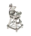 Breloque pour chaise haute en argent sterling .925 x 1 Breloques pour chaises bébé