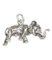 Elefant med rörligt huvud charm i sterling silver .925 x 1 Elefanter