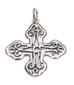 Charm colgante grande de plata de ley con cruz adornada .925 x 1 Cruces