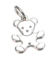 Charm de plata de ley con osito de peluche .925 x 1 Charms de osos de peluche planos